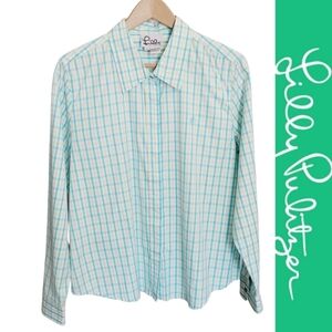 Vintage Lilly Pulitzer Plaid Button Down Top